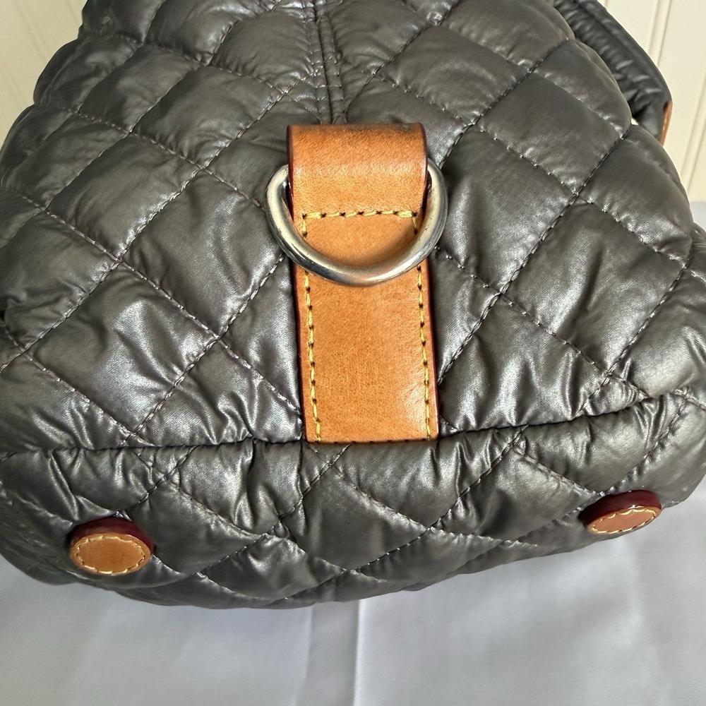 MZ Wallace Medium Sutton Quilted Nylon Bag Handbag Purse Metallic Gray Silver - Picture 16 of 16